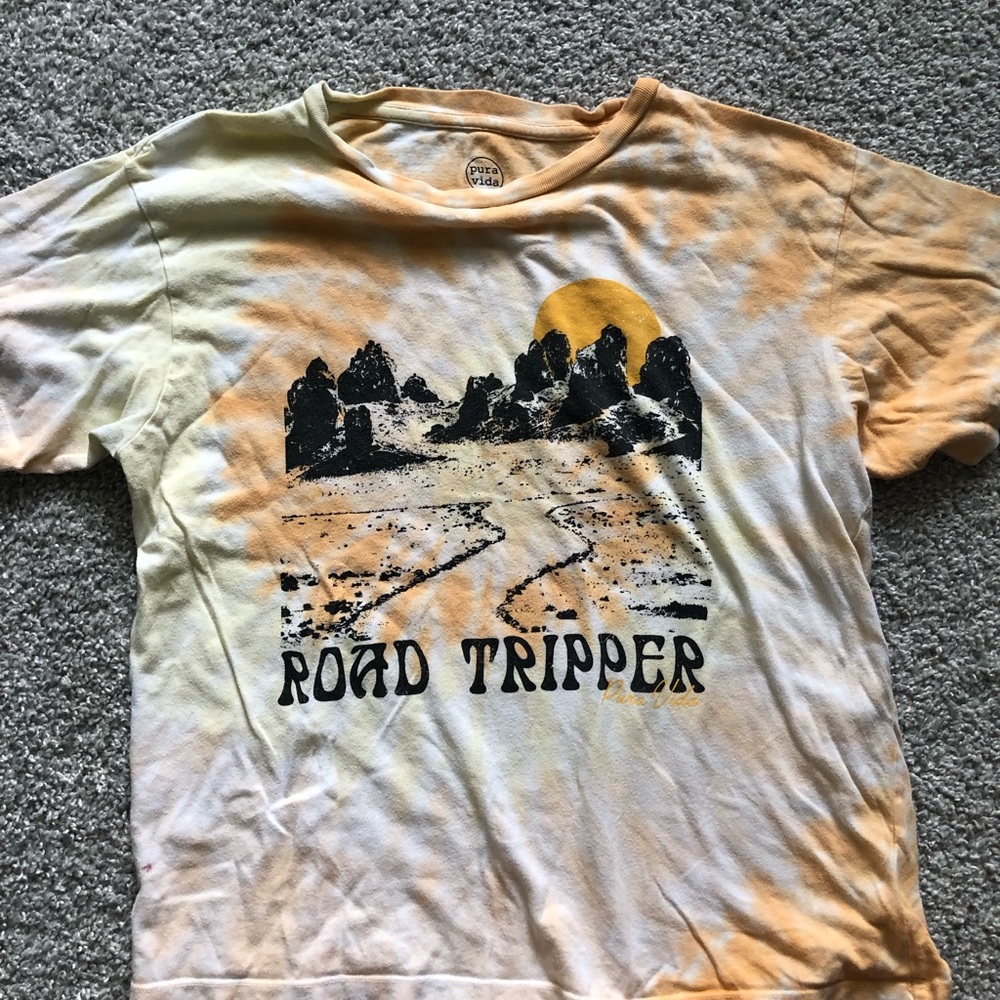 Pura Vida Road Tripper Kids Tee - Orange and White